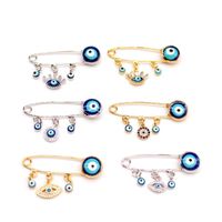 Blue Eye Brooch Pendant Pin Badge Eye Brooch Micro Inlaid Zircon Collar Pin main image 3