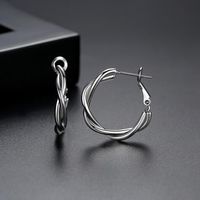 Love Empty Earrings Korean Fashion Simple New Twist Earrings Ladies Copper Earrings main image 5