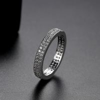 New Fashion Ladies Wild Simple Full Diamond Double Row Ring Wholesale main image 4