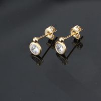 Small Round Earrings With Zirconium And Diamonds main image 3