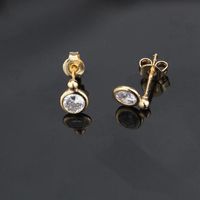 Small Round Earrings With Zirconium And Diamonds main image 4