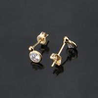 Small Round Earrings With Zirconium And Diamonds main image 5