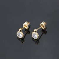 Small Round Earrings With Zirconium And Diamonds main image 6
