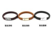 Vintage Woven Leather Rope Bracelet Leather Bracelet Fashion Jewelry main image 6