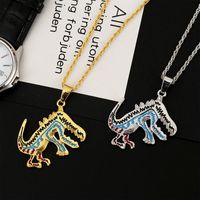 Dripping Alloy Dinosaur Hip-hop Necklace Korean Creative Cute Animal Jewelry Wholesale main image 1