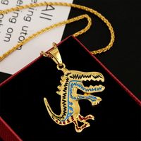 Dripping Alloy Dinosaur Hip-hop Necklace Korean Creative Cute Animal Jewelry Wholesale main image 5