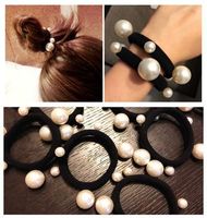 Korean Jewelry Seam-free Pearl Towel Ring Hair Rope Tied Hair Like Rubber Band Yiwu Wholesale main image 1
