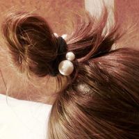 Korean Jewelry Seam-free Pearl Towel Ring Hair Rope Tied Hair Like Rubber Band Yiwu Wholesale main image 3
