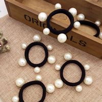 Korean Jewelry Seam-free Pearl Towel Ring Hair Rope Tied Hair Like Rubber Band Yiwu Wholesale main image 4
