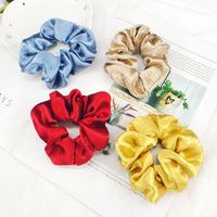 New Satin Hair Ring Fairy Solid Color Headline Hair Accessories Female Retro Wild Hair Ring Wholesale main image 3