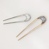 Retro Metal Mother-of-pearl Hairpin Hairpin U-shaped Hairpin Cheap Hair Accessories Wholesale main image 4