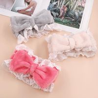 Coréen Mignon Doux Mori Filles Dentelle Célébrité Internet Bande De Cheveux Nettoyant Visage Maquillage Appliquer Un Soin Du Visage Masque Bandeau Bandeau Pour Femmes main image 4