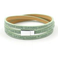 Nueva Correa De Cuero De Moda Con Letras En Relieve Pulsera Hebilla Magnética De Múltiples Capas De Cuero De Pu Impreso Pulsera De Múltiples Capas sku image 7