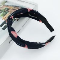 New Hair Accessories Korean Cloth Cross Solid Color Printing Knotted Wide-edge Cheap Headband Wholesale sku image 66