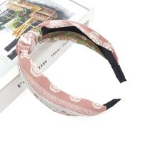 New Hair Accessories Korean Cloth Cross Solid Color Printing Knotted Wide-edge Cheap Headband Wholesale sku image 46