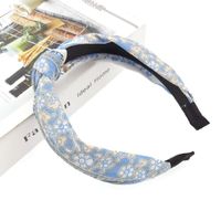 New Hair Accessories Korean Cloth Cross Solid Color Printing Knotted Wide-edge Cheap Headband Wholesale sku image 47