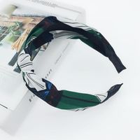 New Hair Accessories Korean Cloth Cross Solid Color Printing Knotted Wide-edge Cheap Headband Wholesale sku image 44