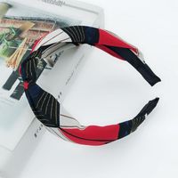 New Hair Accessories Korean Cloth Cross Solid Color Printing Knotted Wide-edge Cheap Headband Wholesale sku image 45