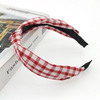 New Hair Accessories Korean Cloth Cross Solid Color Printing Knotted Wide-edge Cheap Headband Wholesale sku image 2