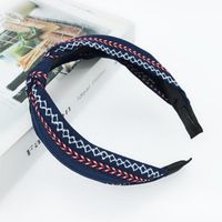 New Hair Accessories Korean Cloth Cross Solid Color Printing Knotted Wide-edge Cheap Headband Wholesale sku image 42