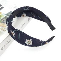 New Hair Accessories Korean Cloth Cross Solid Color Printing Knotted Wide-edge Cheap Headband Wholesale sku image 68