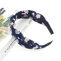 New Hair Accessories Korean Cloth Cross Solid Color Printing Knotted Wide-edge Cheap Headband Wholesale sku image 5