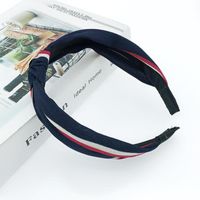 New Hair Accessories Korean Cloth Cross Solid Color Printing Knotted Wide-edge Cheap Headband Wholesale sku image 59