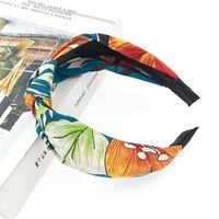 New Hair Accessories Korean Cloth Cross Solid Color Printing Knotted Wide-edge Cheap Headband Wholesale sku image 52