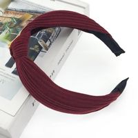 New Hair Accessories Korean Cloth Cross Solid Color Printing Knotted Wide-edge Cheap Headband Wholesale sku image 24