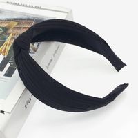 New Hair Accessories Korean Cloth Cross Solid Color Printing Knotted Wide-edge Cheap Headband Wholesale sku image 20