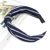 New Hair Accessories Korean Cloth Cross Solid Color Printing Knotted Wide-edge Cheap Headband Wholesale sku image 12