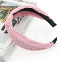 New Hair Accessories Korean Cloth Cross Solid Color Printing Knotted Wide-edge Cheap Headband Wholesale sku image 21