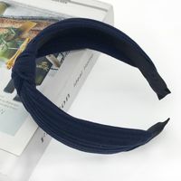 New Hair Accessories Korean Cloth Cross Solid Color Printing Knotted Wide-edge Cheap Headband Wholesale sku image 23