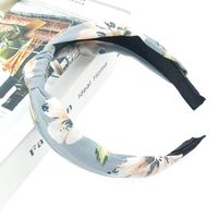 New Hair Accessories Korean Cloth Cross Solid Color Printing Knotted Wide-edge Cheap Headband Wholesale sku image 60