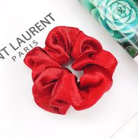 New Satin Hair Ring Fairy Solid Color Headline Hair Accessories Female Retro Wild Hair Ring Wholesale sku image 1