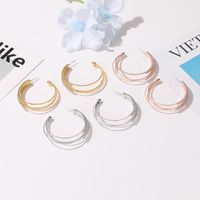 Korean Fashion Wild Earrings Female Design Multilayer Earrings C-type Earrings Wholesale main image 3