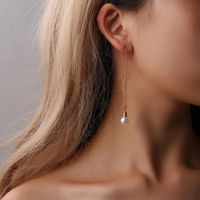 Korean New Simple And Fresh Earrings Pearl Tassel Ear Line Long Asymmetric Earrings Wholesale main image 1