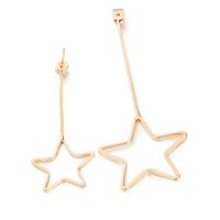 New Korean Simple Size Hollow Pentagram Stars Chain Pendant Earrings Wholesale main image 4