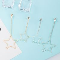 Nouvelle-coréen Simple Taille Creux Pentagramme Longue Chaîne Pendentif Oreille Ligne Oreille Goujons Boucles D'oreilles main image 5