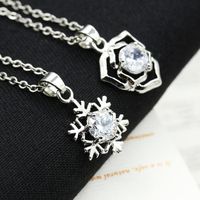 Korean New Hot Sale Diamond Snowflake Snowflake Love Crown Butterfly Eagle Necklace Popular Clavicle Chain Ladies main image 5