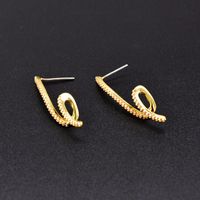 Fashion S-shaped Micro-inlaid Zircon Linear Wave Twist Earrings Simple Earrings Women main image 3