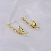 Fashion S-shaped Micro-inlaid Zircon Linear Wave Twist Earrings Simple Earrings Women main image 5
