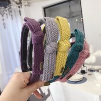 Korean Simple New Hair Accessories Knitted Knitting Bows Thin Edges Toothed Hoops Headbands main image 1