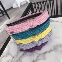 Korean Simple New Hair Accessories Knitted Knitting Bows Thin Edges Toothed Hoops Headbands main image 3