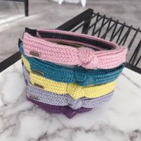 Korean Simple New Hair Accessories Knitted Knitting Bows Thin Edges Toothed Hoops Headbands main image 4