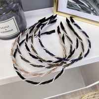 Korean New Simple Hair Accessories Pearl Winding Wave Thin Edge Cheap Headband Wholesale main image 5