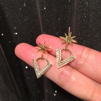 Bamangxing Earrings Mi Word Simple Letters Earrings Simple Compact S925 Silver Needle V-shaped Earrings main image 6