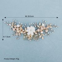 New Flowers Handmade Hair Comb Thin Alloy Hair Accessories Bride&#39;s Veil Tray Hair Insertion Comb main image 6