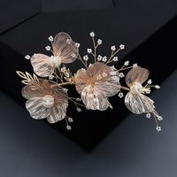 Corea Nueva Boda Joyería Nupcial Accesorios Para El Cabello Oro Seda Flor Banda Para El Cabello Al Por Mayor main image 3