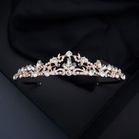 Simple Hair Hoop Water Drop Diamond Crown Retro Palace Wind Branch Vine Crown Wedding Dress Head Jewelry main image 3